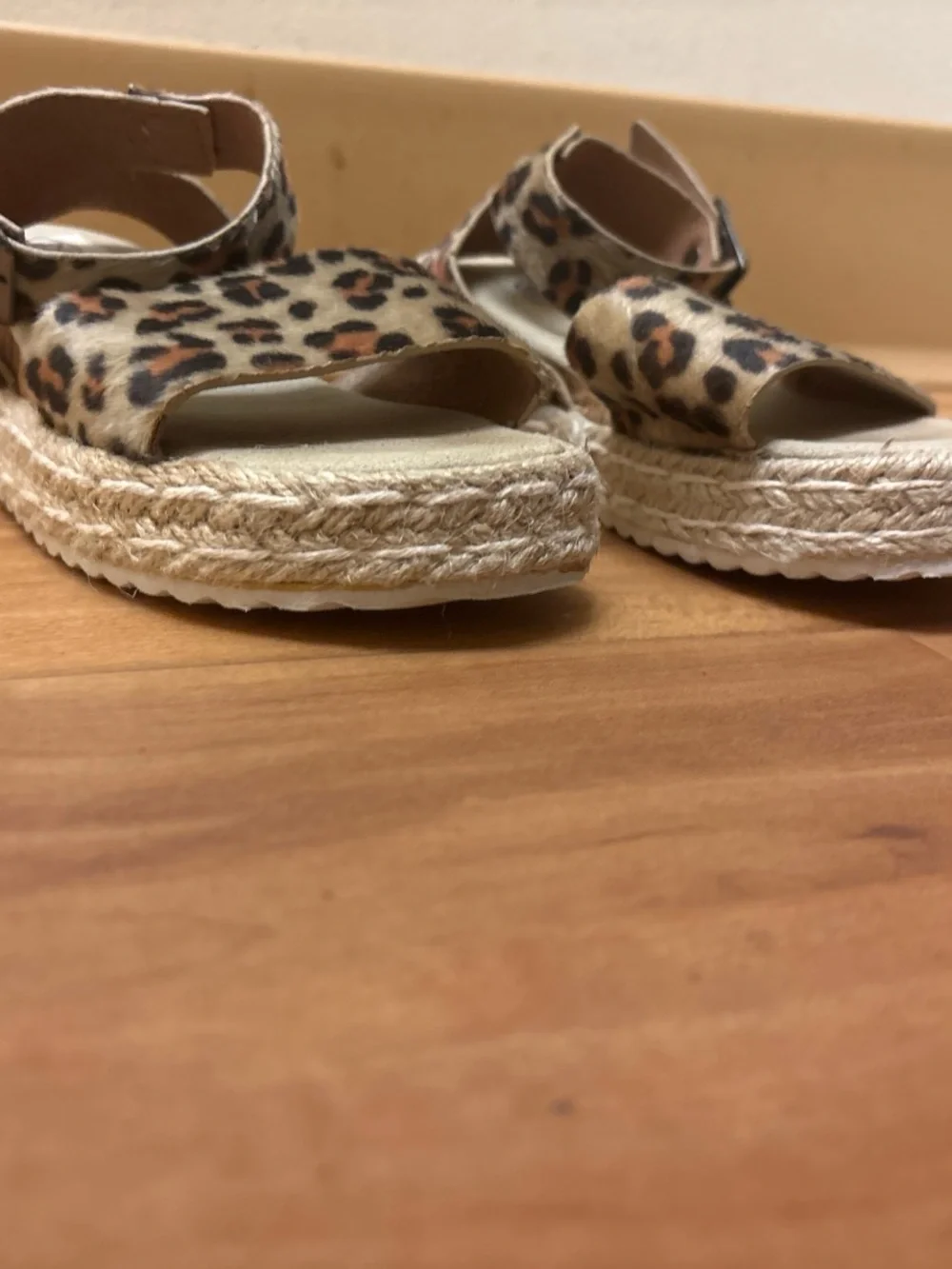 Source Unknown Leopard Print Kids Dress Sandals - Brown/Tan/Black